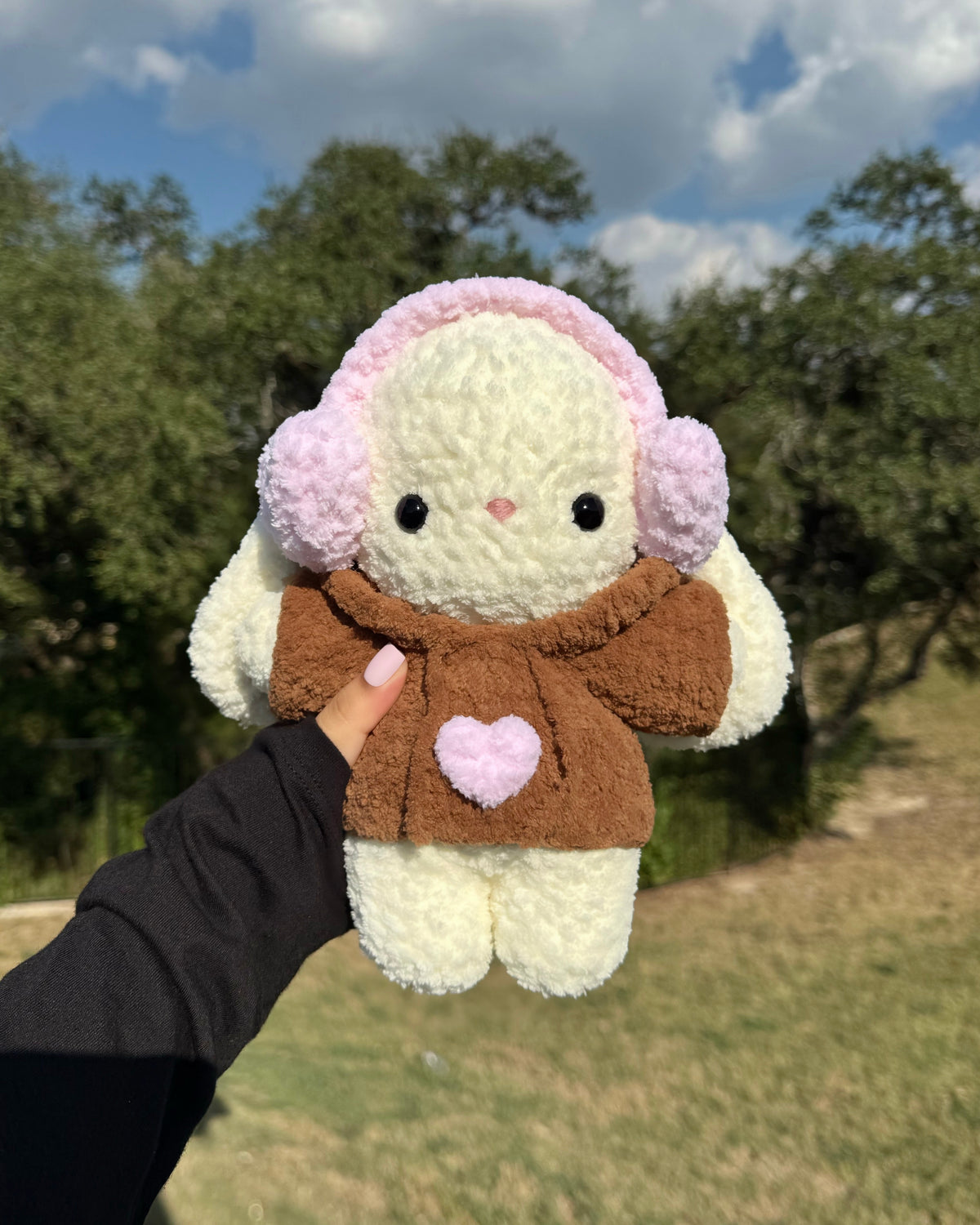 Heart Earmuffs Bunny Plushie