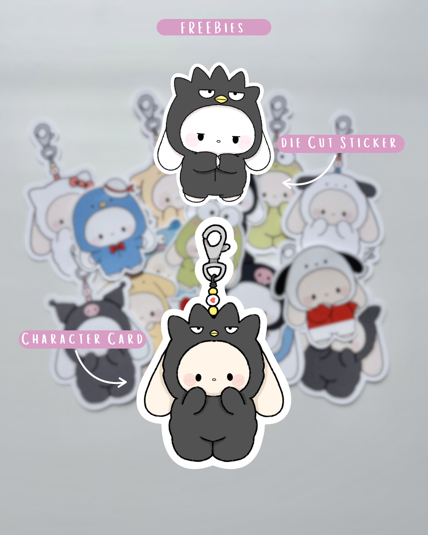 Penguin Pajama Bunny Plushie + Free Sticker & Character Card
