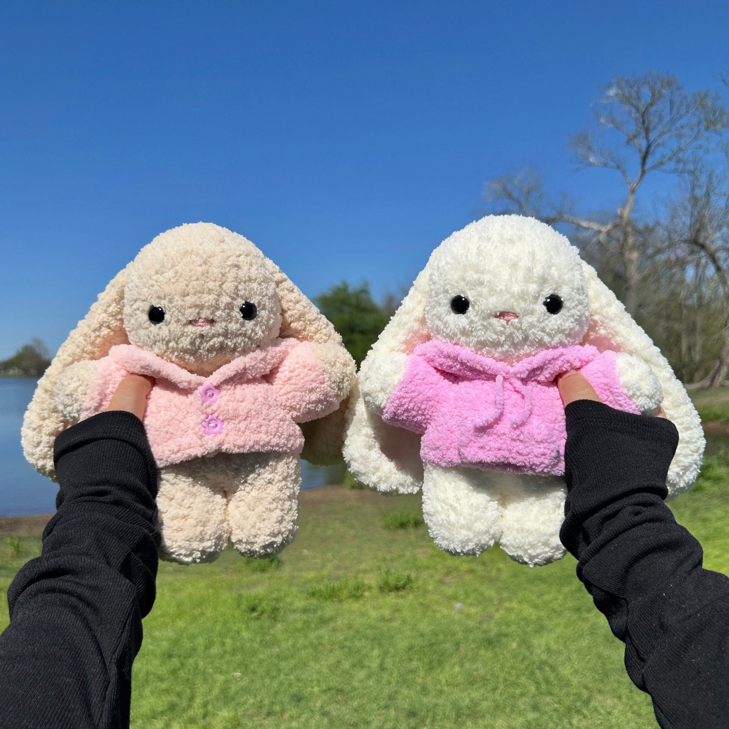 2 in 1 Hoodie Bunnies Crochet Pattern | Bunny + Hoodies
