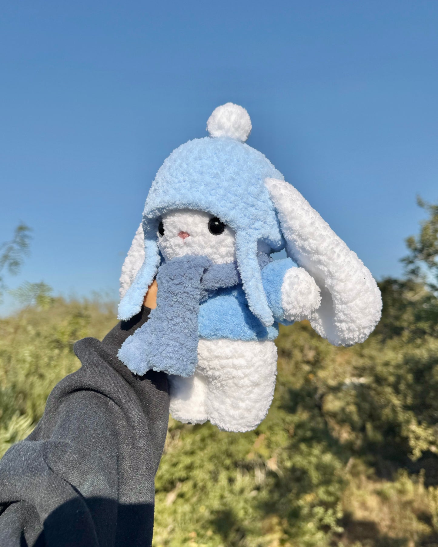 Crochet Snow Beanie & Scarf Bunny Plushie
