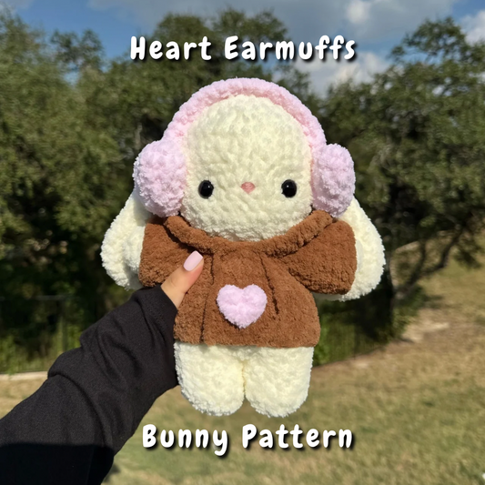 Heart Earmuffs Bunny Crochet Pattern