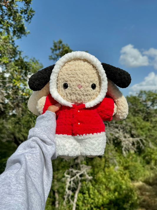 White Dog Pajama Bunny Plushie + Free Sticker & Character Card