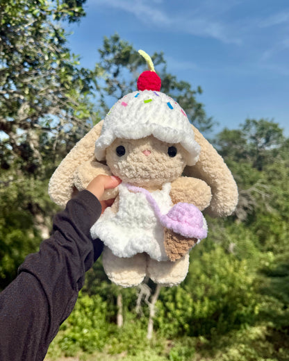 Crochet Ice Cream Bunny Plushie
