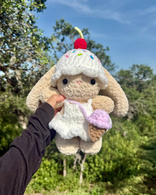 Crochet Ice Cream Bunny Plushie