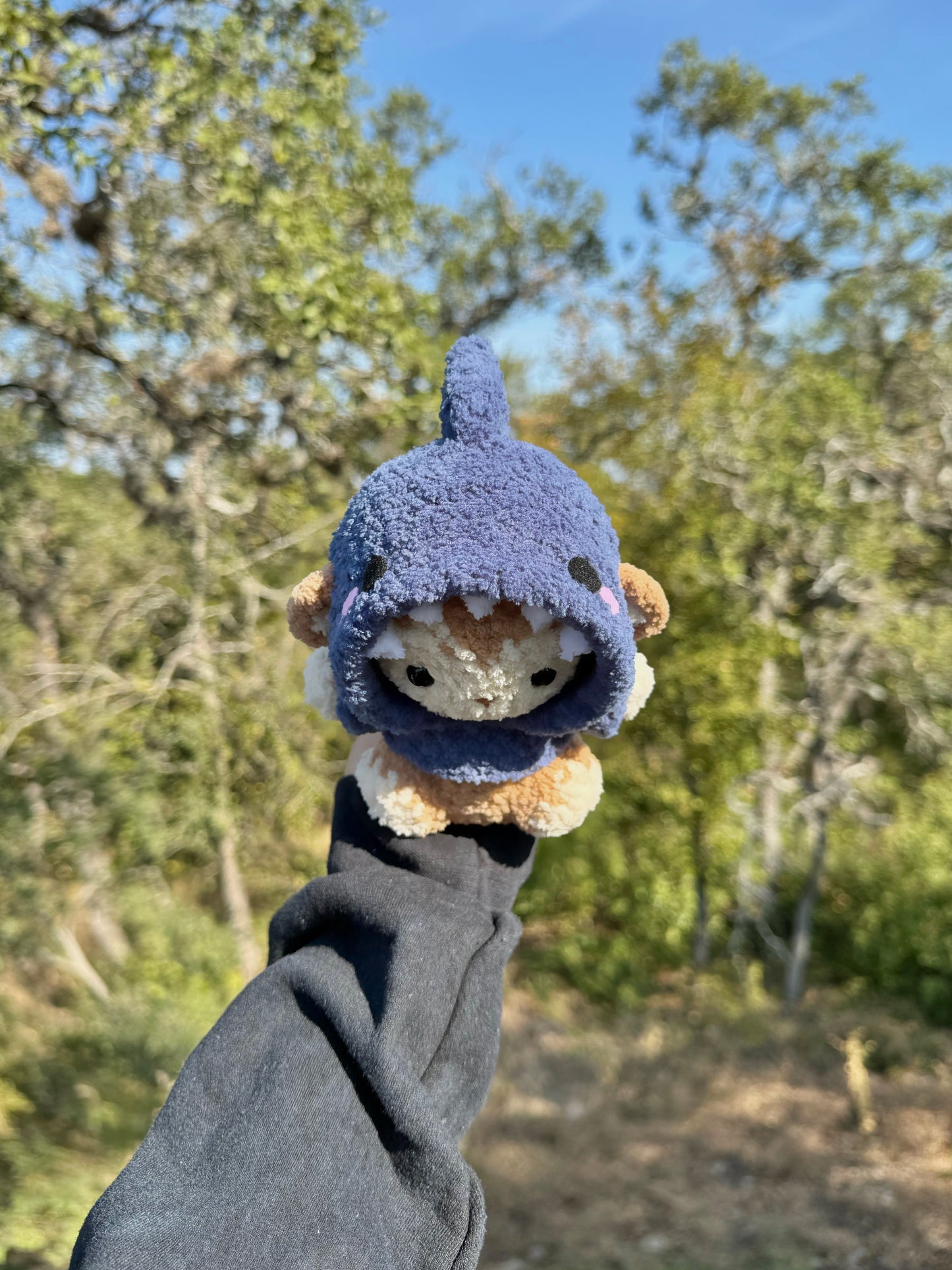 Crochet Shark Hoodie Monkey Plushie
