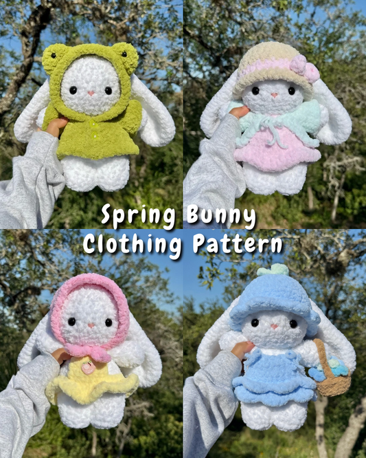 10 in 1 Spring Bunny Clothing Crochet Pattern | Bunny + Clothing