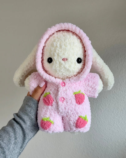 Strawberry Pajama Bunny Plushie