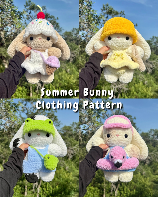 12 in 1 Summer Bunny Clothing Crochet Pattern | Bunny + Clothing