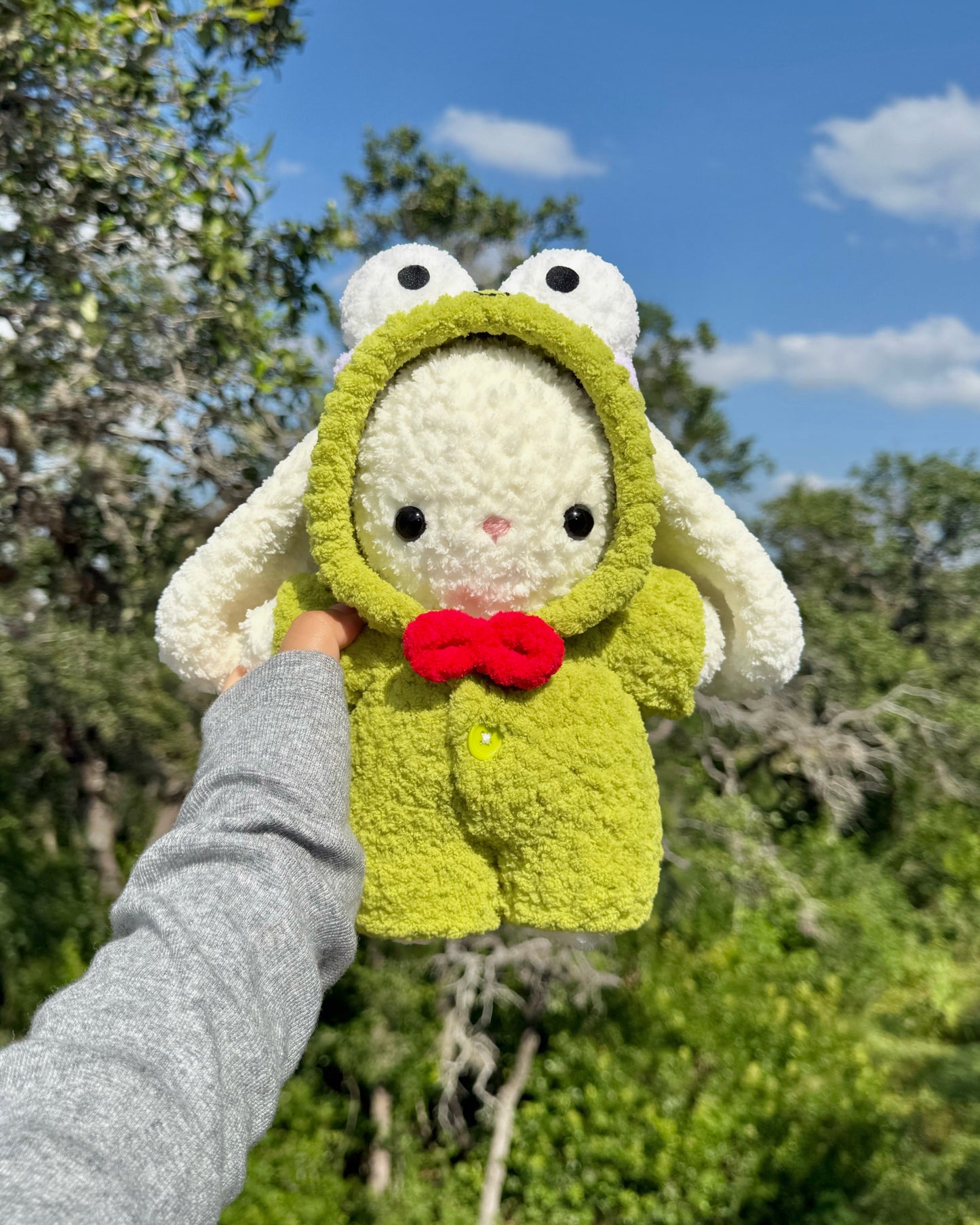 Green Frog Pajama Bunny Plushie + Free Sticker & Character Card