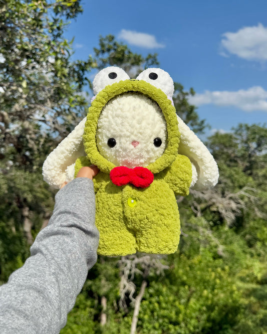 Green Frog Pajama Bunny Plushie + Free Sticker & Character Card