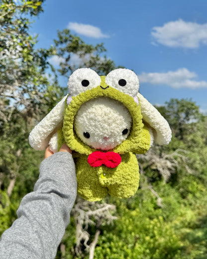 Green Frog Pajama Bunny Plushie + Free Sticker & Character Card