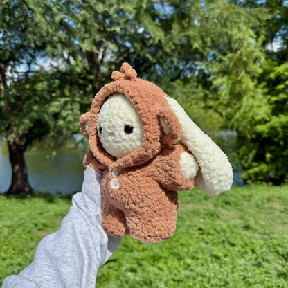 Crochet Monkey Pajama Bunny Plushie