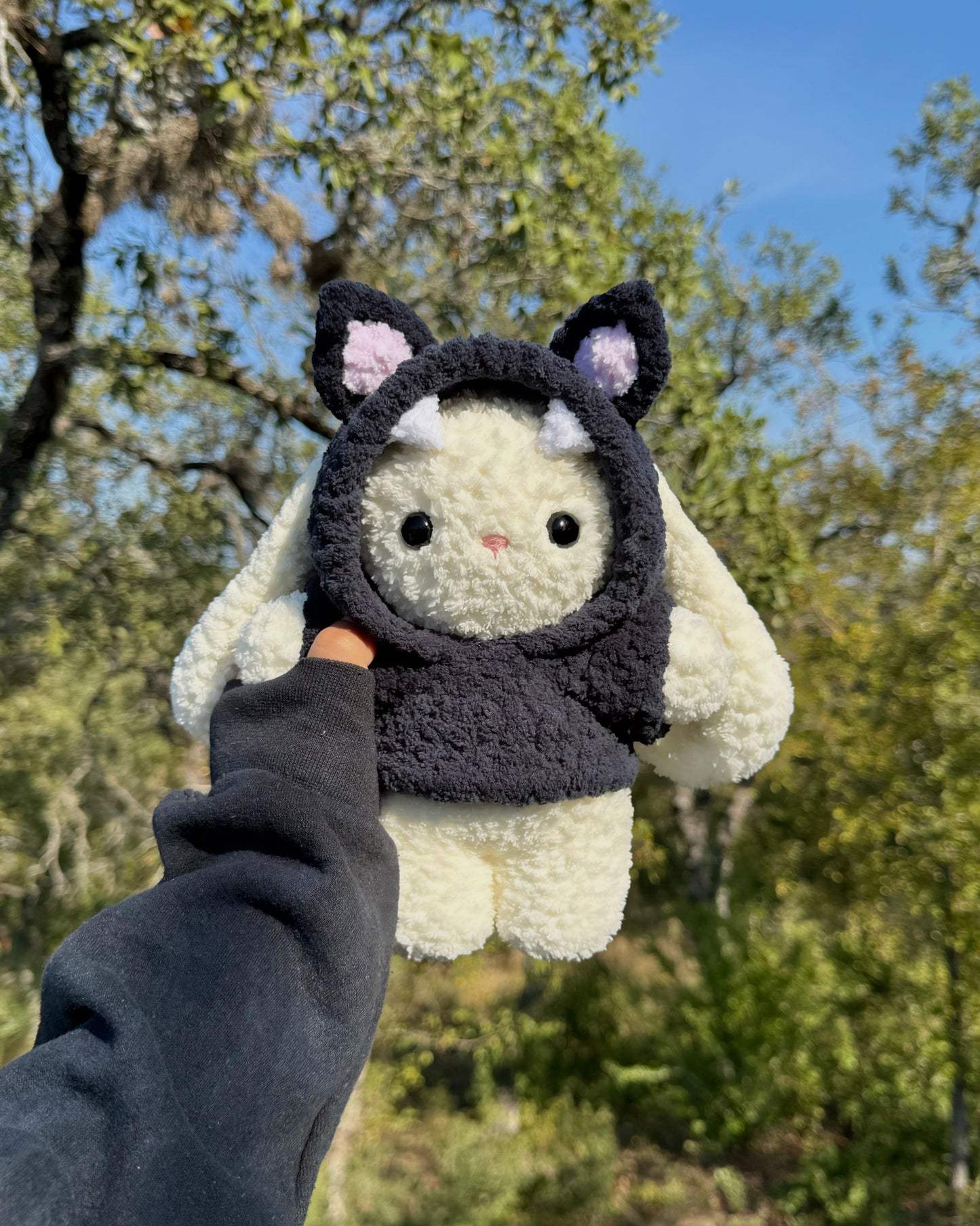 Crochet Bat Hoodie Bunny Plushie