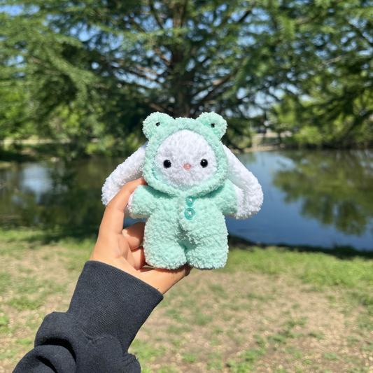 Crochet Tiny Frog Bunny Plushie