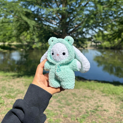 Crochet Tiny Frog Bunny Plushie