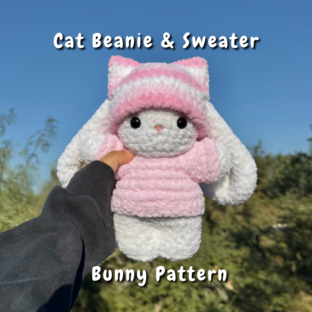 Cat Beanie & Sweater Bunny Crochet Pattern – Sweetpeaplush