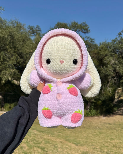 Jumbo Strawberry Pajama Bunny Plushie