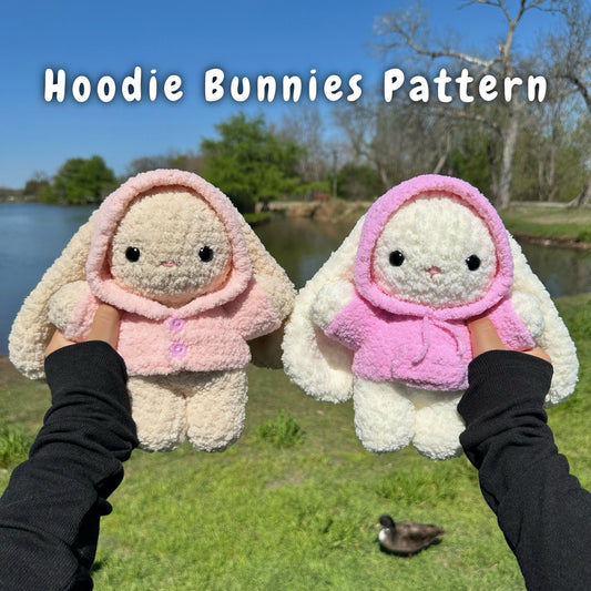 2 in 1 Hoodie Bunnies Crochet Pattern | Bunny + Hoodies