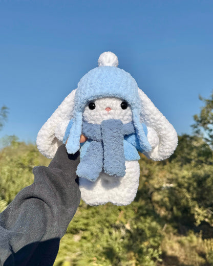 Crochet Snow Beanie & Scarf Bunny Plushie