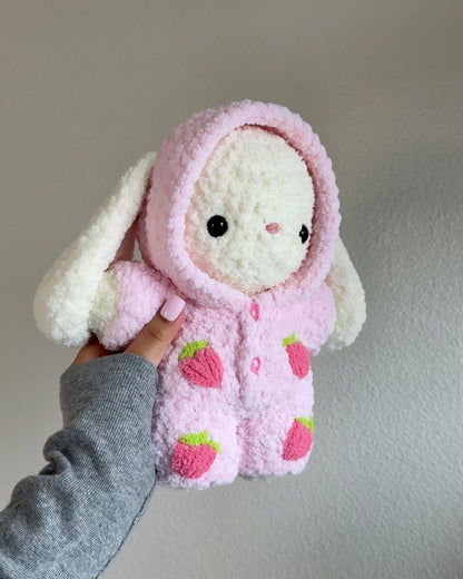 Strawberry Pajama Bunny Plushie