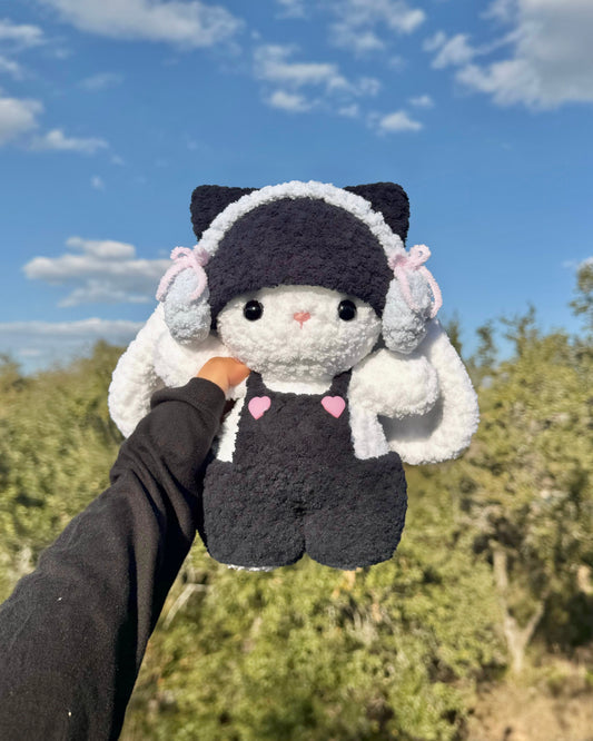 Crochet Cat Beanie & Headphones Bunny Plushie