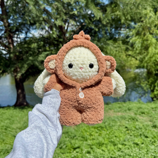 Crochet Monkey Pajama Bunny Plushie