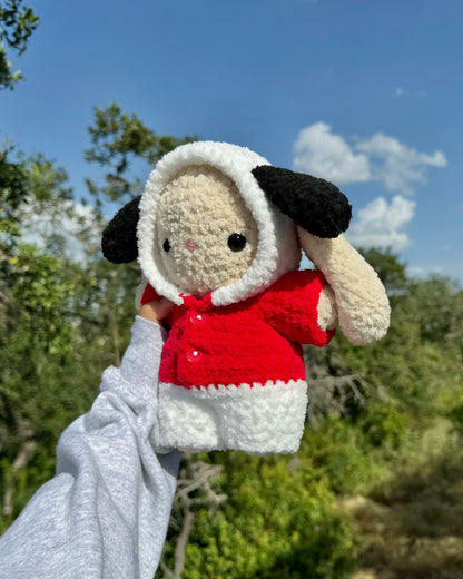White Dog Pajama Bunny Plushie + Free Sticker & Character Card