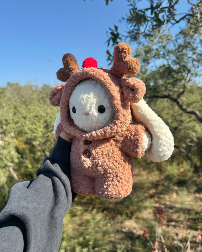 Crochet Reindeer Pajama Bunny Plushie