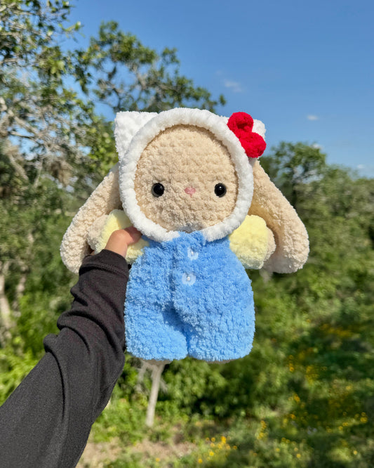 Kitty Pajama Bunny Plushie + Free Sticker & Character Card