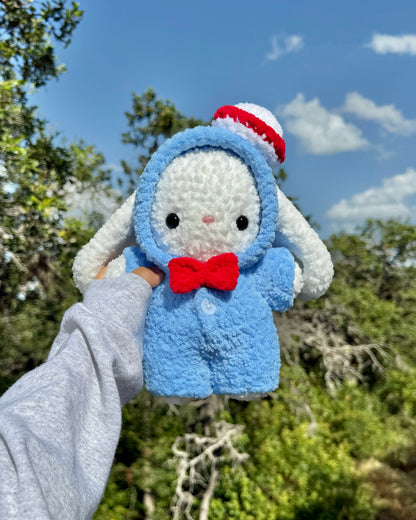 Tuxedo Penguin Pajama Bunny Plushie + Free Sticker & Character Card