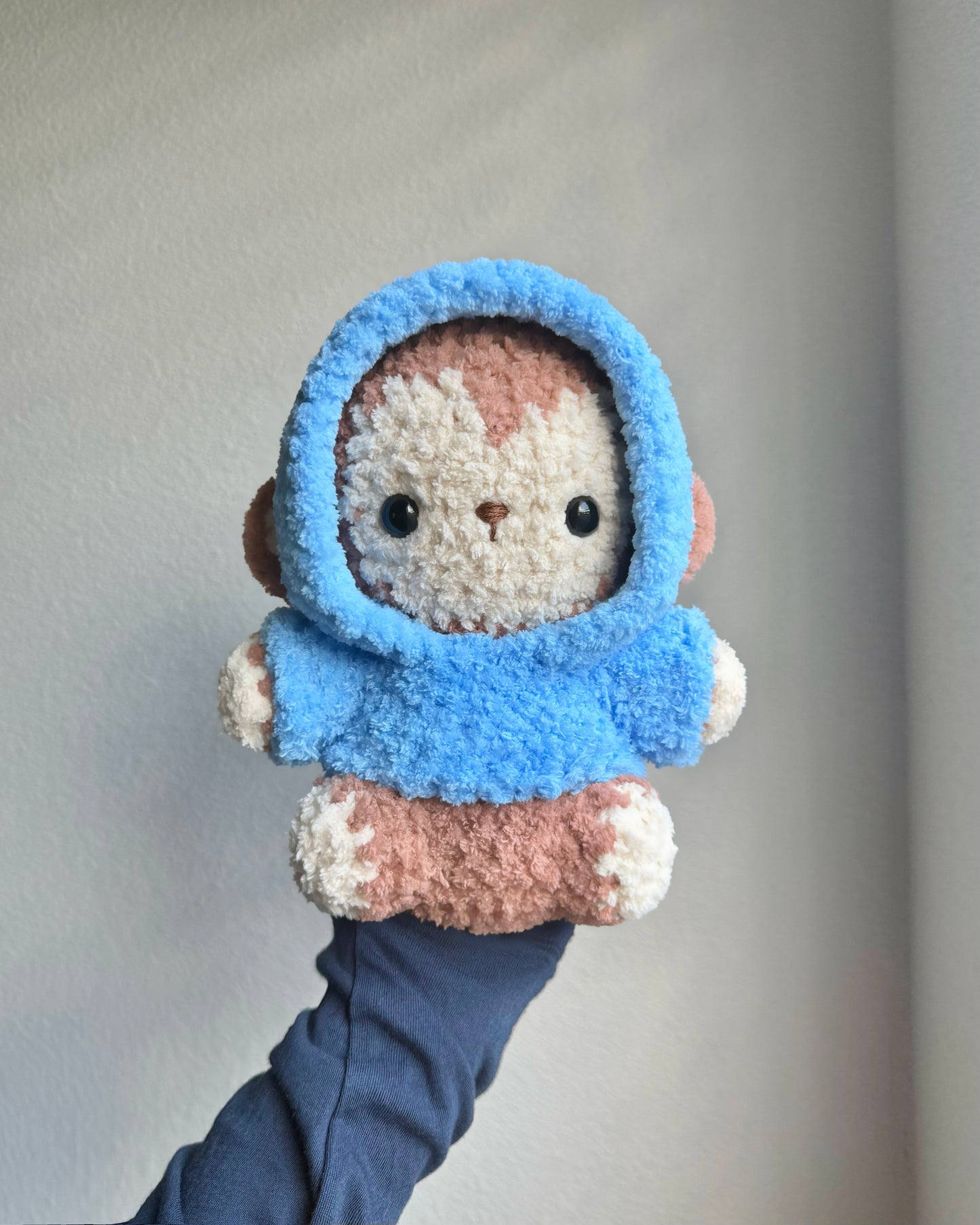 Large Crochet Hoodie Monkey Plushie