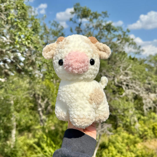Crochet Brown Baby Cow Plushie