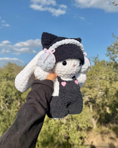 Crochet Cat Beanie & Headphones Bunny Plushie