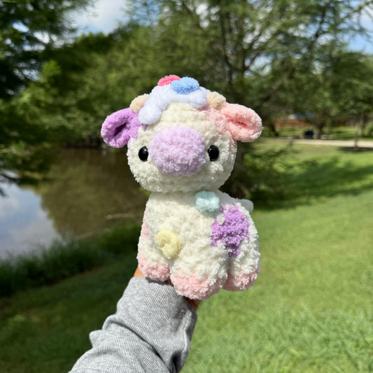 Crochet Cereal Baby Cow Plushie