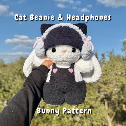 Cat Beanie & Headphones Bunny Crochet Pattern